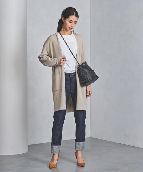 UNITED ARROWS(ユナイテッドアローズ)の「UWCB ウール リブ ボリュームカーディガン◆(カーディガン/ボレロ・レディース・オフホワイト/ベージュ/コバルトブルー・FREE)」の2枚目の写真