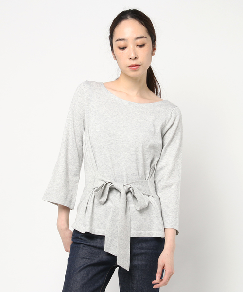 NATURAL BEAUTY（ナチュラルビューティー）の「リボンベルト付ニット（ニット/セーター・レディース・ブラック/クリアブルー/グレー・38/36）」の7枚目の写真