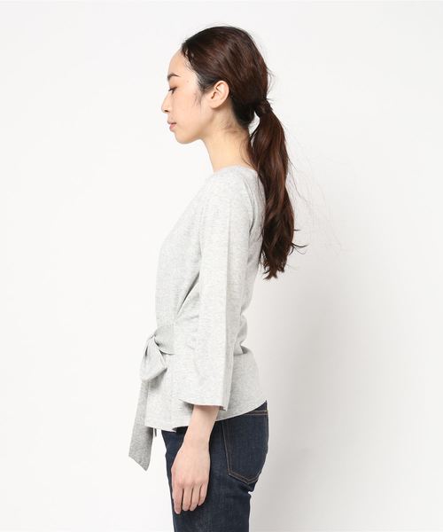 NATURAL BEAUTY（ナチュラルビューティー）の「リボンベルト付ニット（ニット/セーター・レディース・ブラック/クリアブルー/グレー・38/36）」の4枚目の写真