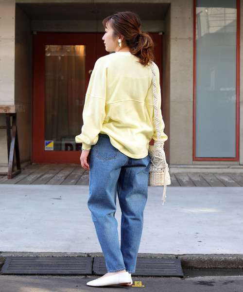 FREAK'S STORE（フリークスストア）の「【WEB限定】ビッグシルエット ワッフルサーマル フットボールTEE（Tシャツ/カットソー・レディース・ホワイト/ブラック/グレー/ピンク/イエロー・ﾌﾘ-）」の8枚目の写真