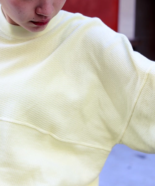 FREAK'S STORE（フリークスストア）の「【WEB限定】ビッグシルエット ワッフルサーマル フットボールTEE（Tシャツ/カットソー・レディース・ホワイト/ブラック/グレー/ピンク/イエロー・ﾌﾘ-）」の10枚目の写真