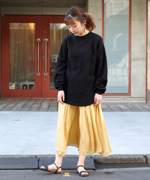 FREAK'S STORE（フリークスストア）の「【WEB限定】ビッグシルエット ワッフルサーマル フットボールTEE（Tシャツ/カットソー・レディース・ホワイト/ブラック/グレー/ピンク/イエロー・ﾌﾘ-）」の13枚目の写真