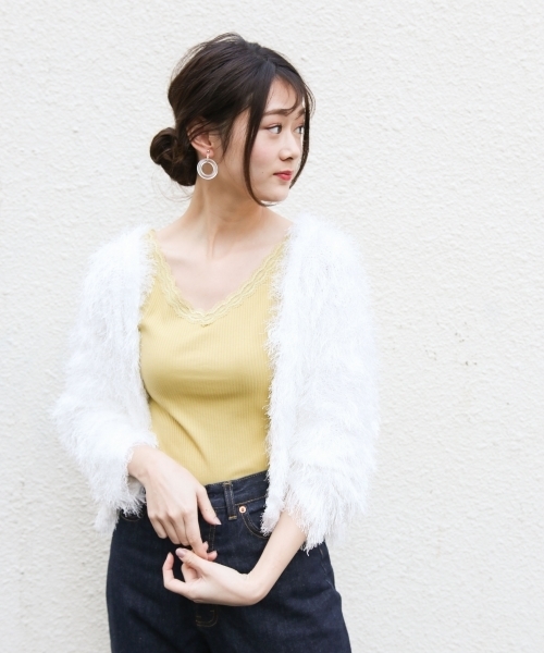 PAGEBOY（ページボーイ）の「レースキャミソール（タンクトップ・レディース・ホワイト/ブラック/ライトグレー/グリーン/イエロー系その他/ライトピンク/ライトブルー/カーキ・FREE）」の10枚目の写真