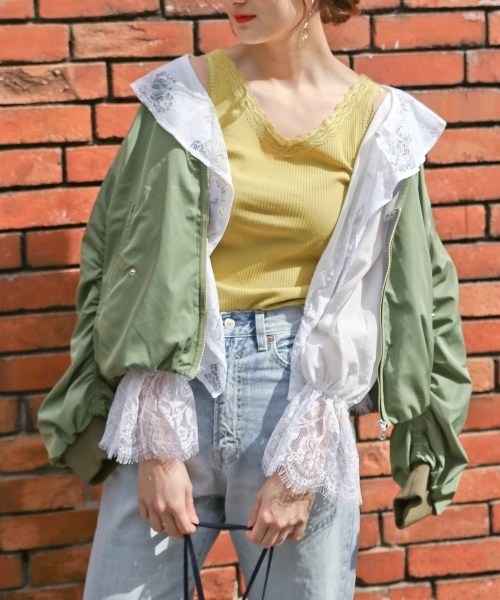 PAGEBOY（ページボーイ）の「レースキャミソール（タンクトップ・レディース・ホワイト/ブラック/ライトグレー/グリーン/イエロー系その他/ライトピンク/ライトブルー/カーキ・FREE）」の19枚目の写真