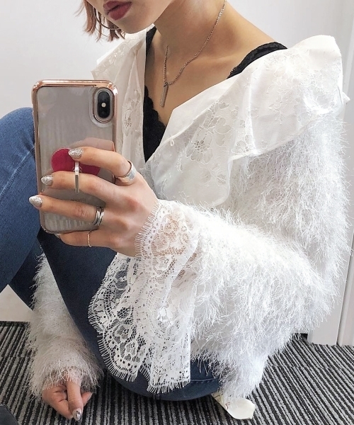 PAGEBOY（ページボーイ）の「レースキャミソール（タンクトップ・レディース・ホワイト/ブラック/ライトグレー/グリーン/イエロー系その他/ライトピンク/ライトブルー/カーキ・FREE）」の21枚目の写真