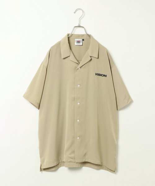 VISION STREET WEAR(ヴィジョンストリートウェア)の「VISION マグロゴ開襟シャツ(シャツ/ブラウス・メンズ・オフホワイト/ブラック/ピンク/ベージュ/パープル・L/LL/M)」の3枚目の写真