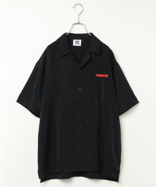 VISION STREET WEAR(ヴィジョンストリートウェア)の「VISION マグロゴ開襟シャツ(シャツ/ブラウス・メンズ・オフホワイト/ブラック/ピンク/ベージュ/パープル・L/LL/M)」の2枚目の写真