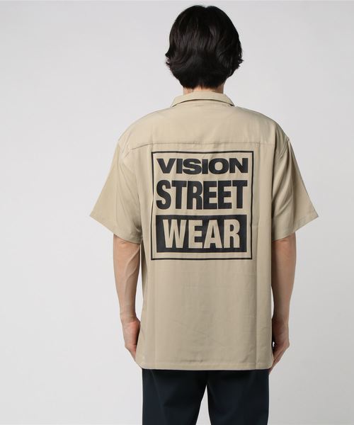 VISION STREET WEAR(ヴィジョンストリートウェア)の「VISION マグロゴ開襟シャツ(シャツ/ブラウス・メンズ・オフホワイト/ブラック/ピンク/ベージュ/パープル・L/LL/M)」の8枚目の写真