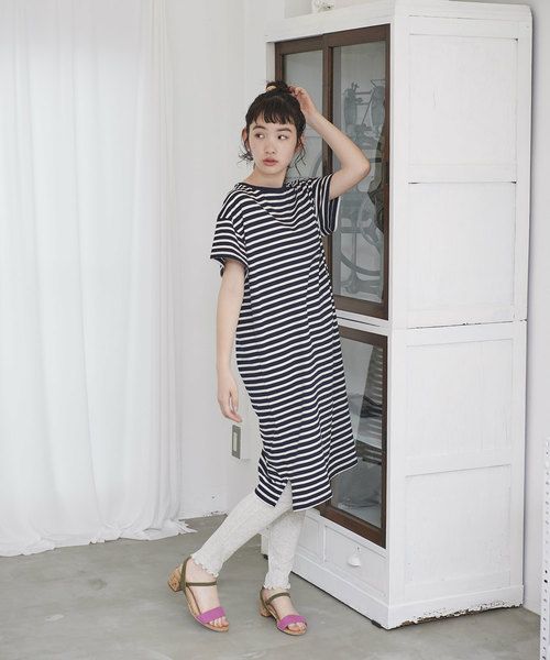 OLIVE des OLIVE（オリーブデオリーブ）の「シンプルボーダーワンピース（ワンピース・レディース・レッド/ネイビー/ベージュ・FREE）」の5枚目の写真