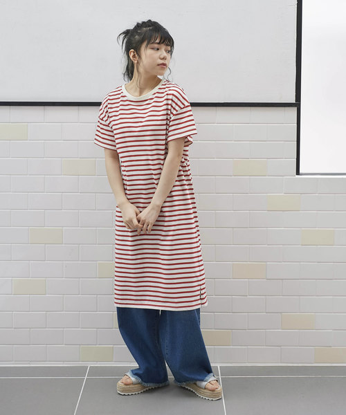 OLIVE des OLIVE（オリーブデオリーブ）の「シンプルボーダーワンピース（ワンピース・レディース・レッド/ネイビー/ベージュ・FREE）」の7枚目の写真