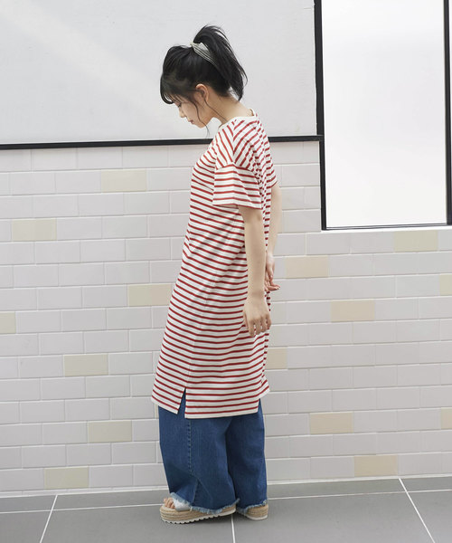 OLIVE des OLIVE（オリーブデオリーブ）の「シンプルボーダーワンピース（ワンピース・レディース・レッド/ネイビー/ベージュ・FREE）」の12枚目の写真