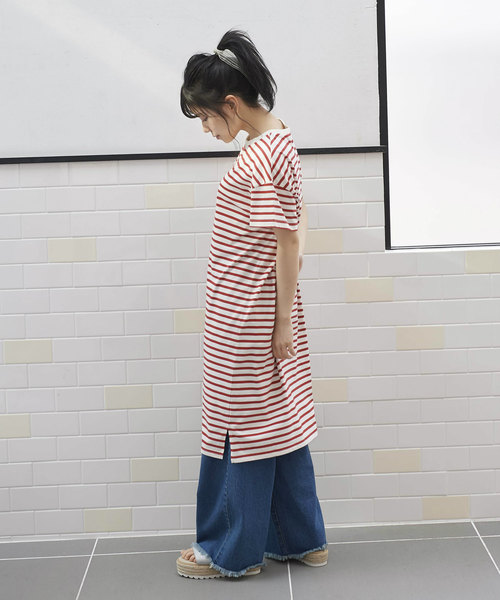 OLIVE des OLIVE（オリーブデオリーブ）の「シンプルボーダーワンピース（ワンピース・レディース・レッド/ネイビー/ベージュ・FREE）」の13枚目の写真