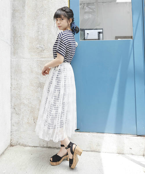 OLIVE des OLIVE（オリーブデオリーブ）の「シンプルボーダーワンピース（ワンピース・レディース・レッド/ネイビー/ベージュ・FREE）」の18枚目の写真