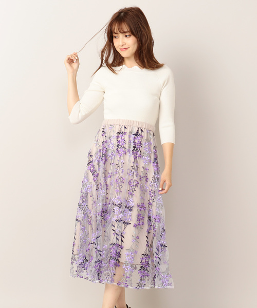 MIIA（ミーア）の「フラワー刺繍フレアスカート（スカート）」 - WEAR