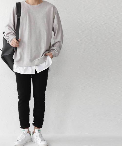 antiqua（アンティカ）の「ドッキングトップス（Tシャツ/カットソー・メンズ・ブラック/グレー・M/L/XL）」の8枚目の写真