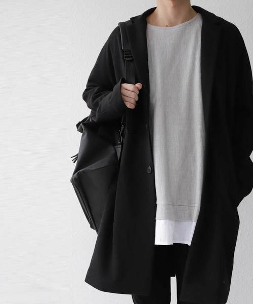 antiqua（アンティカ）の「ドッキングトップス（Tシャツ/カットソー・メンズ・ブラック/グレー・M/L/XL）」の14枚目の写真