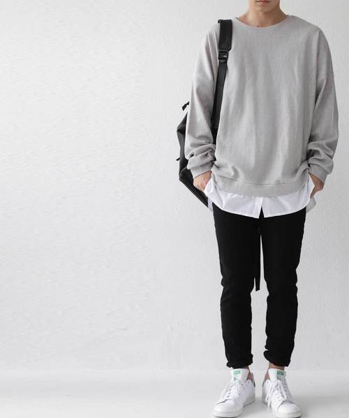 antiqua（アンティカ）の「ドッキングトップス（Tシャツ/カットソー・メンズ・ブラック/グレー・M/L/XL）」の11枚目の写真