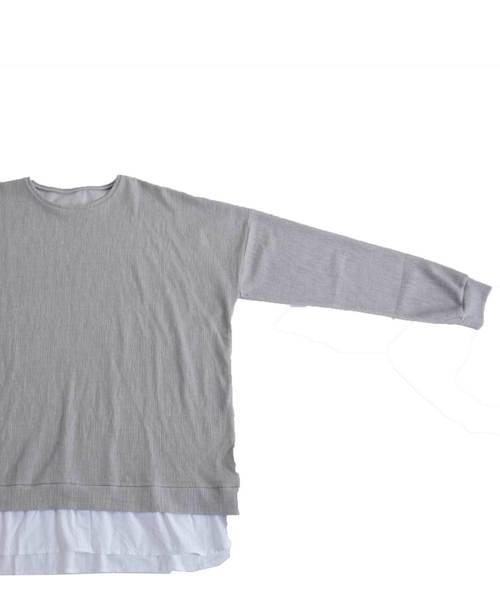 antiqua（アンティカ）の「ドッキングトップス（Tシャツ/カットソー・メンズ・ブラック/グレー・M/L/XL）」の5枚目の写真