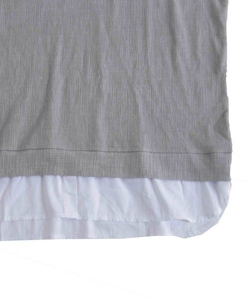 antiqua（アンティカ）の「ドッキングトップス（Tシャツ/カットソー・メンズ・ブラック/グレー・M/L/XL）」の4枚目の写真