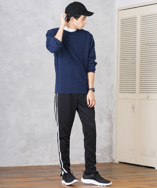 WEGO(ウィゴー)の「WEGO/ケーブルクルーネックニット(ニット/セーター・メンズ・ホワイト/ブラック/ダークグリーン/パープル/ネイビー/杢グレー/キャメル/ワイン・SMALL/MEDIUM/LARGE)」の18枚目の写真