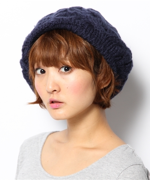 WEGO（ウィゴー）の「WEGO/ニットベレー帽（ハンチング/ベレー帽・レディース・ブラック/杢グレー/ネイビー/ワイン・FREE）」の7枚目の写真