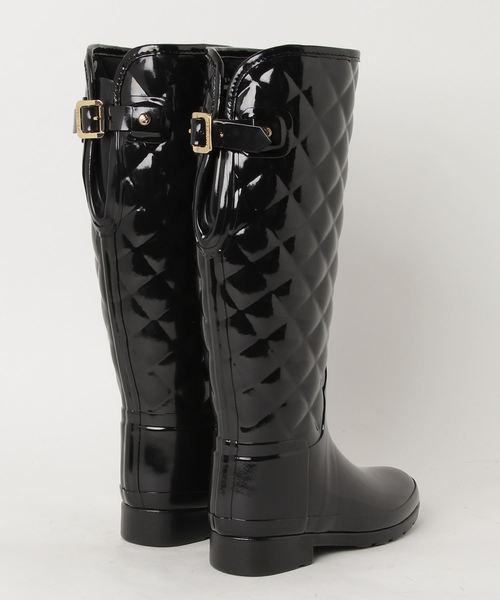 HUNTER(ハンター)の「【HUNTER/ハンター】REFIND GLOSS QUILT TALL WFT1031RGL HUT(レインシューズ・レディース・ブラック/ネイビー・4/5/6/3)」の3枚目の写真