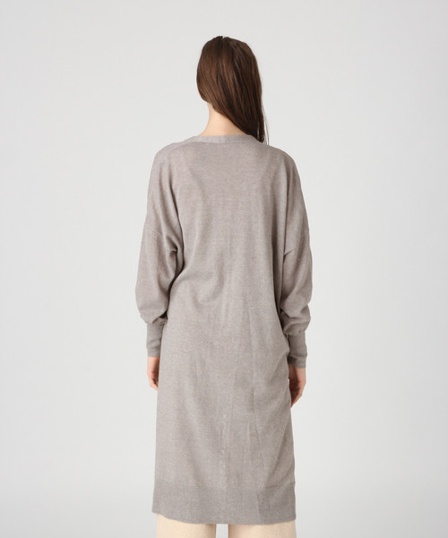 bijorie（ビジュリィ）の「リネンポリエステルロングカーディガン（カーディガン/ボレロ・レディース・ブラウン/ベージュ/グレー・FREE）」の4枚目の写真