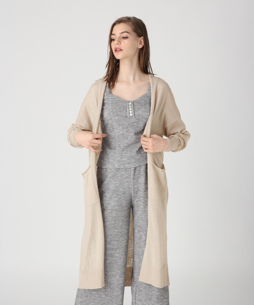 bijorie（ビジュリィ）の「リネンポリエステルロングカーディガン（カーディガン/ボレロ・レディース・ブラウン/ベージュ/グレー・FREE）」の7枚目の写真