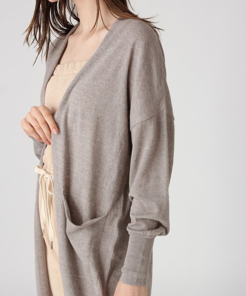 bijorie（ビジュリィ）の「リネンポリエステルロングカーディガン（カーディガン/ボレロ・レディース・ブラウン/ベージュ/グレー・FREE）」の5枚目の写真