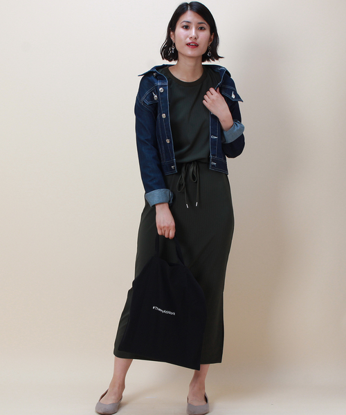 TRUDEA（トルディア）の「テレコ ブラウジング　ワンピース（ワンピース・レディース・ブラック/ネイビー/ブラウン/カーキ・MEDIUM/LARGE）」の13枚目の写真
