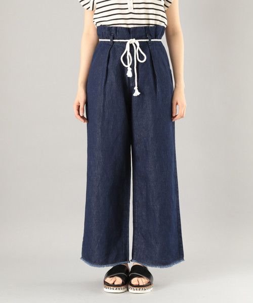 PAGEBOY（ページボーイ）の「麻デニムロープベルトパンツ（その他パンツ・レディース・サックスブルー/インディゴブルー・FREE）」の5枚目の写真