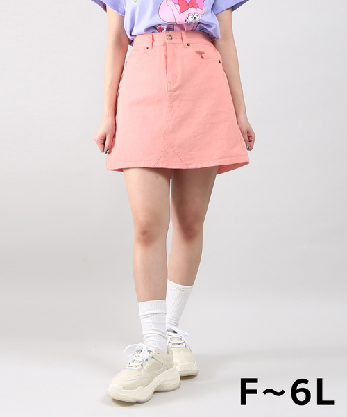 PUNYUS（プニュズ）の「台形ツイルミニスカート（スカート・レディース・ブラック/ピンク/オレンジ/ブルー/グリーン・1/2/4/3）」の9枚目の写真