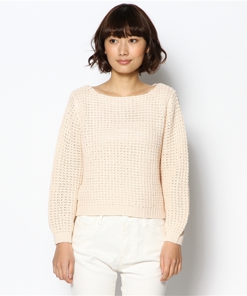 green label relaxing（グリーンレーベルリラクシング）の「GC A/C アゼショート POニット（ニット/セーター・レディース・オフホワイト/ライトピンク/イエロー・フリー）」の5枚目の写真