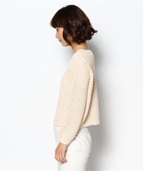 green label relaxing（グリーンレーベルリラクシング）の「GC A/C アゼショート POニット（ニット/セーター・レディース・オフホワイト/ライトピンク/イエロー・フリー）」の4枚目の写真
