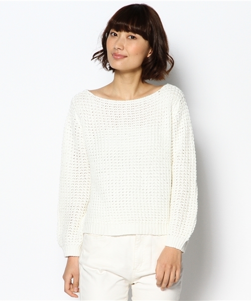 green label relaxing（グリーンレーベルリラクシング）の「GC A/C アゼショート POニット（ニット/セーター・レディース・オフホワイト/ライトピンク/イエロー・フリー）」の10枚目の写真