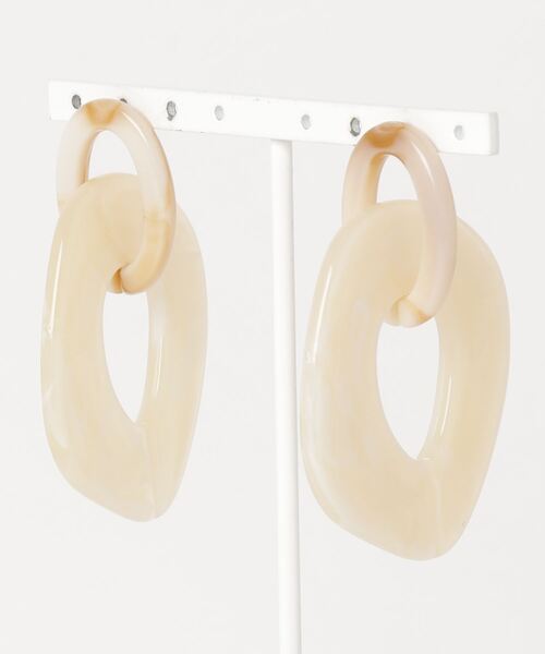 tone(トーン)の「【Caramel late】オーバル×チェーンピアス(ピアス(両耳用)・レディース・ベージュ/オレンジ/グリーン/アイボリー/ブラウン/グレー/クリーム/クリア/ホワイト/ピンク/ブルー/レッド・FREE)」の7枚目の写真