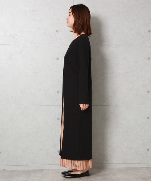 libelle more(リベル モア)の「コットン混 Vネック プリーツドッキングワンピース(ワンピース・レディース・ブラック/ネイビー/モカ/ワイン/グレー/ブラウン系その他・FREE)」の7枚目の写真