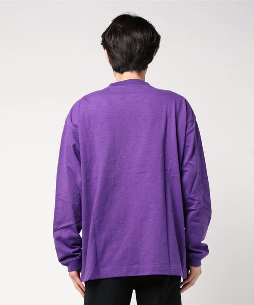 WEGO（ウィゴー）の「WEGO/ヘビースラブビッグシルエットロンT（Tシャツ/カットソー・メンズ・ベージュ/ホワイト/パープル・MEDIUM/LARGE）」の5枚目の写真