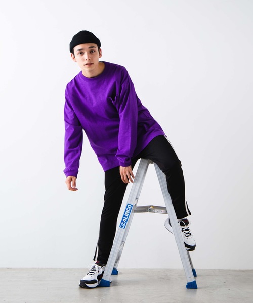 WEGO（ウィゴー）の「WEGO/ヘビースラブビッグシルエットロンT（Tシャツ/カットソー・メンズ・ベージュ/ホワイト/パープル・MEDIUM/LARGE）」の12枚目の写真