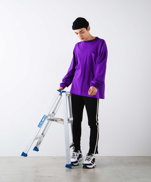 WEGO（ウィゴー）の「WEGO/ヘビースラブビッグシルエットロンT（Tシャツ/カットソー・メンズ・ベージュ/ホワイト/パープル・MEDIUM/LARGE）」の14枚目の写真