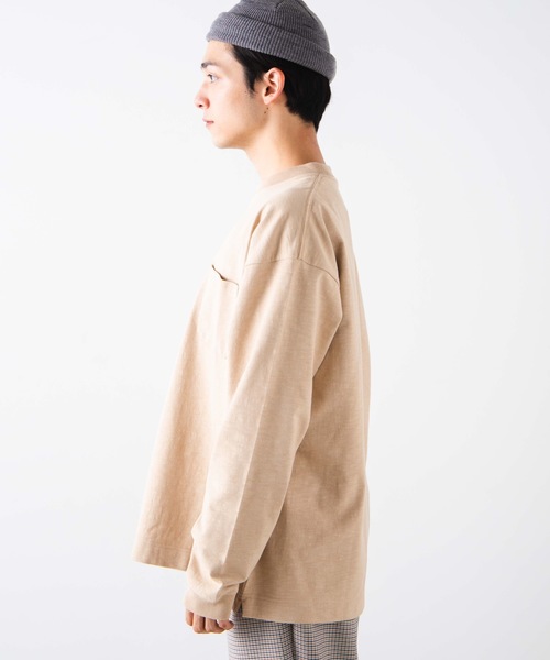 WEGO（ウィゴー）の「WEGO/ヘビースラブビッグシルエットロンT（Tシャツ/カットソー・メンズ・ベージュ/ホワイト/パープル・MEDIUM/LARGE）」の16枚目の写真