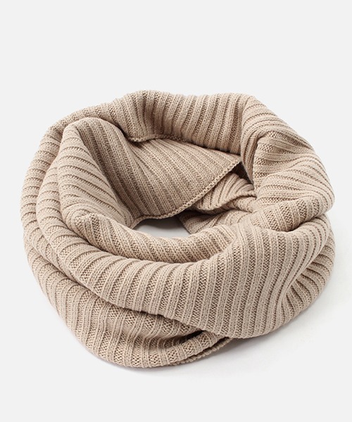 AZUL by moussy(アズールバイマウジー)の「RIB SNOOD/リブスヌード(マフラー・レディース・ブラック/ベージュ/杢グレー・FREE)」の3枚目の写真