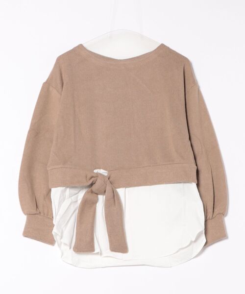 STYLEBLOCK（スタイルブロック）の「サカリバ起毛×ブロードウエスト切り替えカットソー（Tシャツ/カットソー・レディース・ベージュ/パープル/アイボリー/ブラック・M）」の3枚目の写真