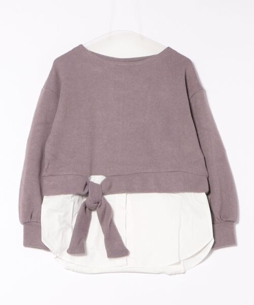 STYLEBLOCK（スタイルブロック）の「サカリバ起毛×ブロードウエスト切り替えカットソー（Tシャツ/カットソー・レディース・ベージュ/パープル/アイボリー/ブラック・M）」の4枚目の写真