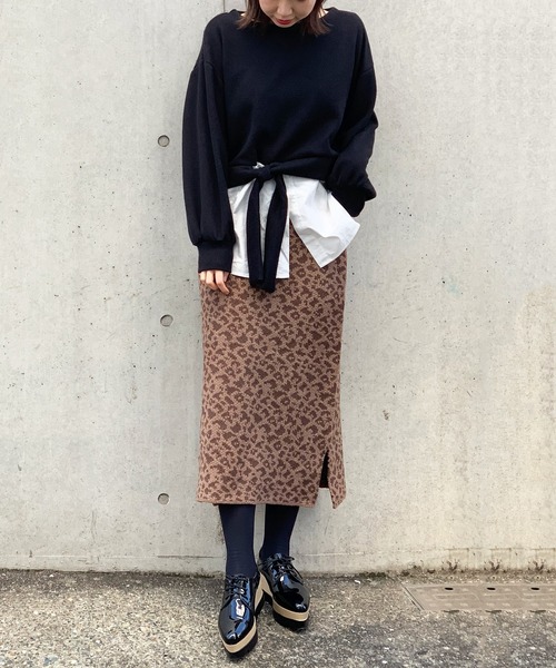 STYLEBLOCK（スタイルブロック）の「サカリバ起毛×ブロードウエスト切り替えカットソー（Tシャツ/カットソー・レディース・ベージュ/パープル/アイボリー/ブラック・M）」の8枚目の写真