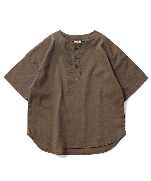 devirock（デビロック）の「ビッグプルオーバー5分袖シャツ（シャツ/ブラウス・キッズ・モカ/テラコッタ/ダークベージュ/ブラック・120cm/140cm/130cm/100cm/110cm/150cm/160cm）」の12枚目の写真