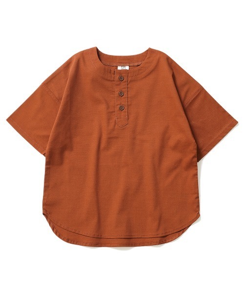 devirock（デビロック）の「ビッグプルオーバー5分袖シャツ（シャツ/ブラウス・キッズ・モカ/テラコッタ/ダークベージュ/ブラック・120cm/140cm/130cm/100cm/110cm/150cm/160cm）」の13枚目の写真