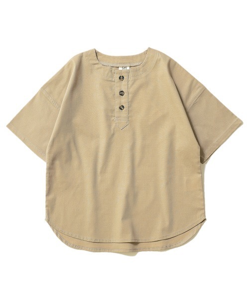 devirock（デビロック）の「ビッグプルオーバー5分袖シャツ（シャツ/ブラウス・キッズ・モカ/テラコッタ/ダークベージュ/ブラック・120cm/140cm/130cm/100cm/110cm/150cm/160cm）」の14枚目の写真