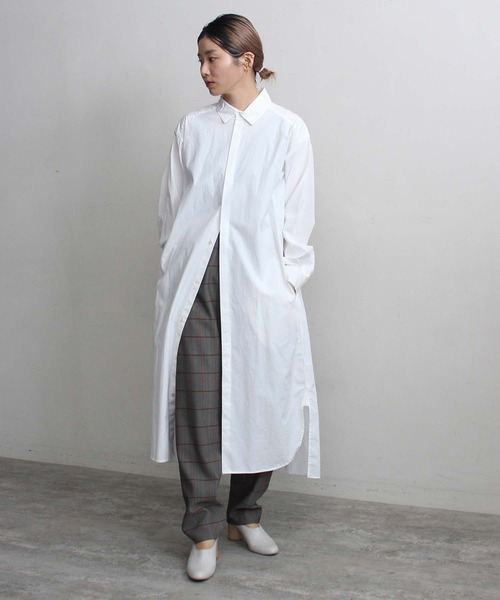 70 Silence Et 2ウェザーせせらぎ加工 比翼シャツワンピース ワンピース Note Note Et Silence ノート エシロンス のファッション