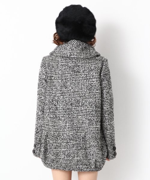 Heather（ヘザー）の「チェックツイードコクーンコート　552411（その他アウター・レディース・ブラック×ホワイト・MEDIUM/SMALL）」の3枚目の写真